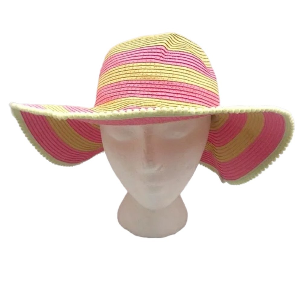 Pink 👒Tan Floppy Straw Hat